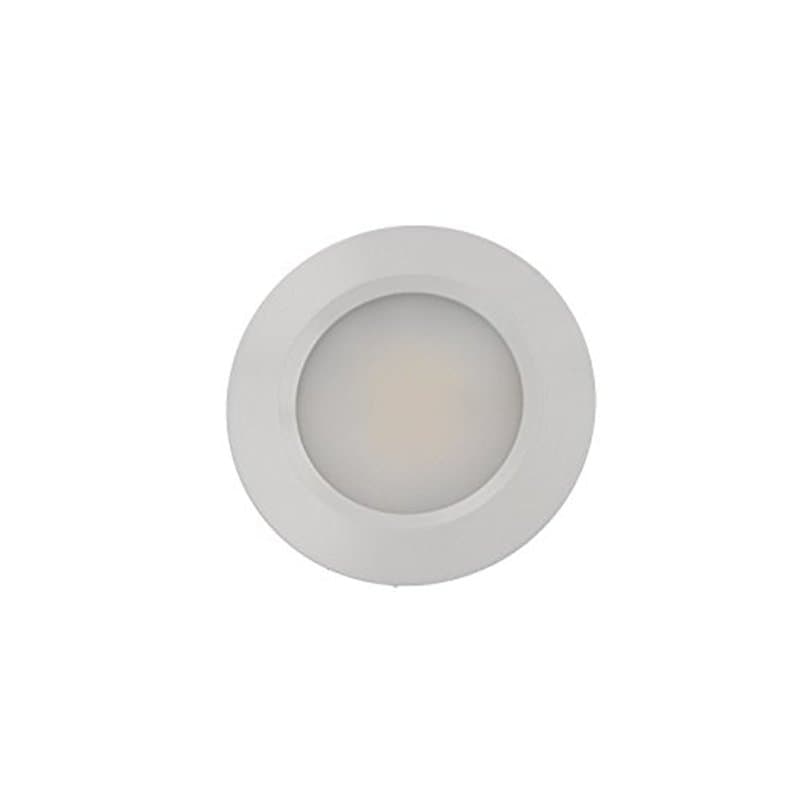 Mini spot à LED encastrable rond, 3 W, 12 V AC/CC, 24 V CC, trou de 50 mm – Lumière blanche neutre – Structure blanche