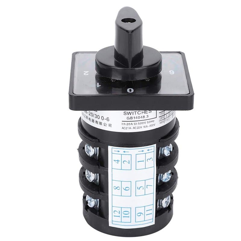Fafeicy HZ5B-20/3.0-6, Commutateur universel rotatif,Commutateur de commande de changement de came, 7 positions, 12 bornes, type