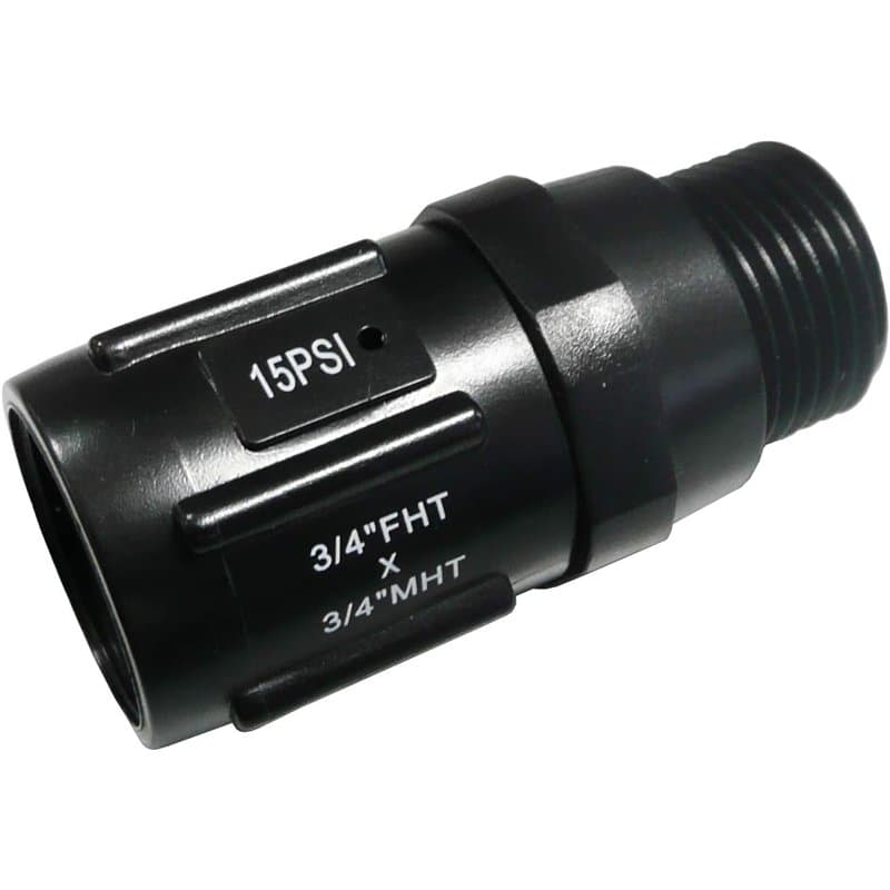 Suinga Régulateur de pression d'eau 3/4" pour irrigation goutte à goutte, 1 bar, 15 PSI | Réducteur de pression 3/4", noir