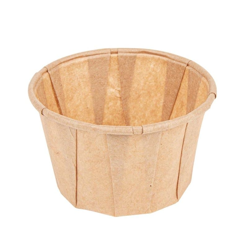 García de Pou 250 Unités - Pots Traiteur Plissé 60 ml (2 oz) 80 g/m2, Ø 5,5/3,9 x 3,5 cm Naturel Parch, Ingraissable