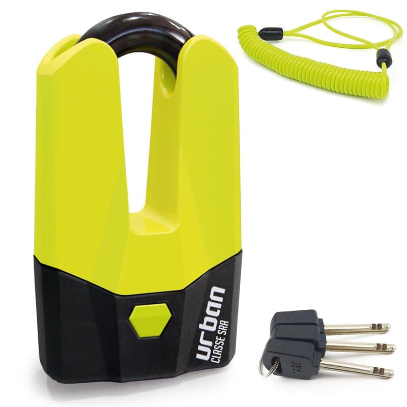 URBAN U9DY Antivol Moto Bloque Disque Mini U Homologué SRA, Sécurité Maximale Entièrement Testée, Fourche ø15 Double Fermeture,