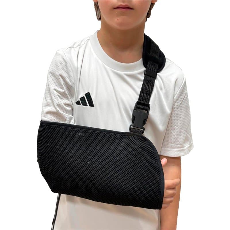 Ortones - Écharpe Sling Ajustable Enfant Attelle Bras et Épaule - Immobilisateur Bilatéral Taille Universelle – Noir