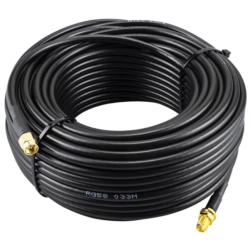 Boobrie Câble SMA mâle femelle 25 mètres RG58 50 Ohms Extension à faible perte pour antenne WiFi, routeur 3G 4G LTE, LAN sans fi