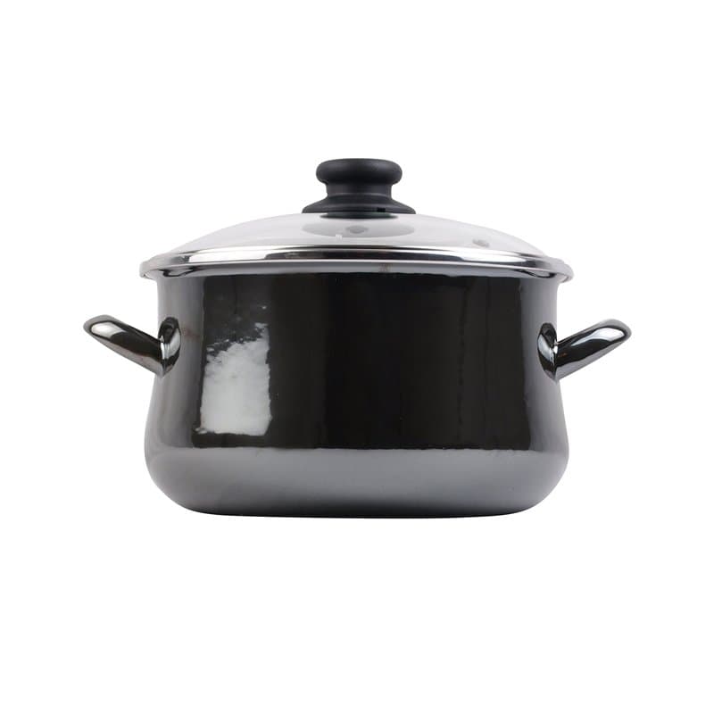 Megafesa Glass - Marmite avec Couvercle, diamètre 20 cm, Noir Cristal