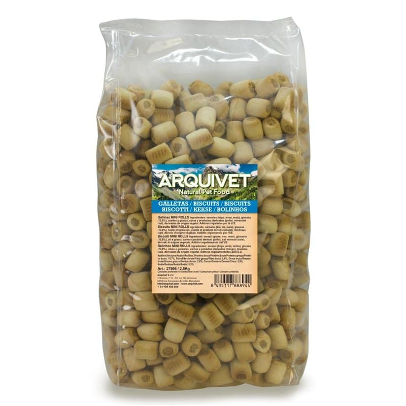 Arquivet, Biscuits, Biscuits pour Chiens, Mini Rouleaux, 200 g