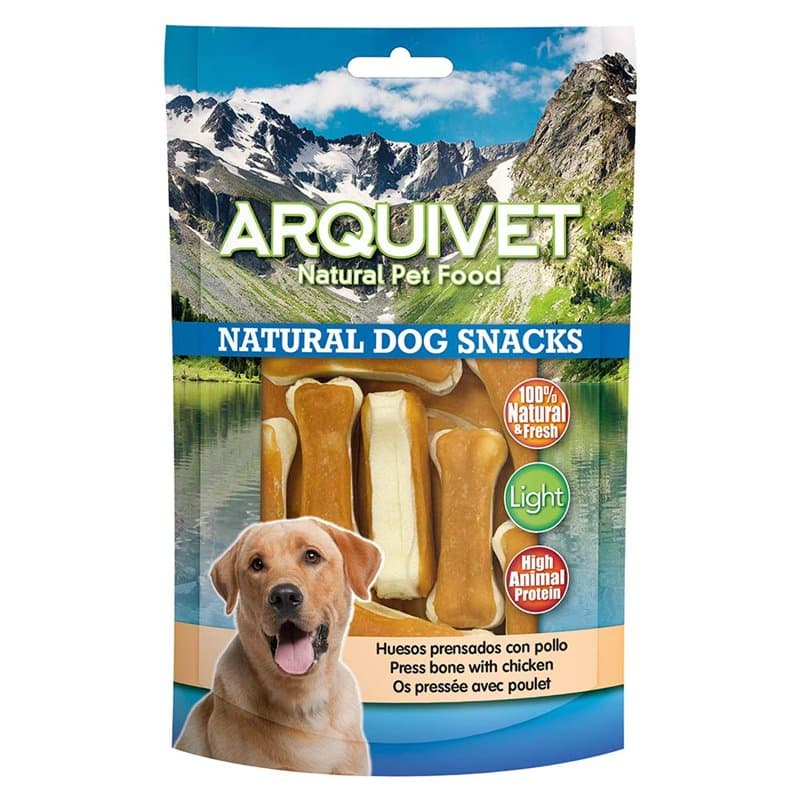 ARQUIVET Os pressée avec poulet 100 g - 100% naturel snacks - prix, récompenses, bonbons, chien - produit à faible lumière dans