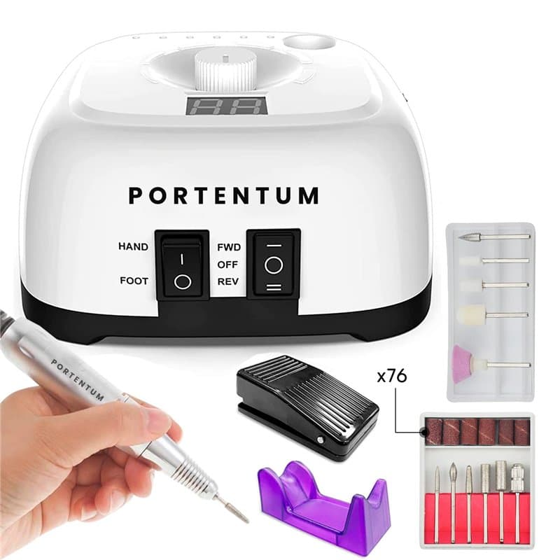 Tour à ongles professionnel 35000 tr/min Kit de manucure et pédicure électrique à 16 éléments, Nail Drill haute performance, idé