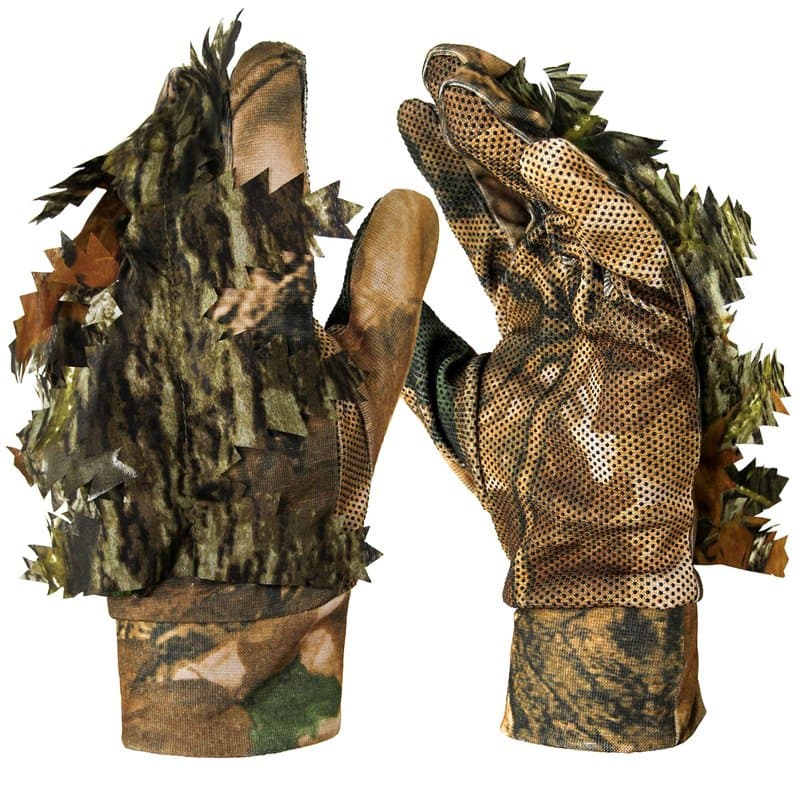 GUGULUZA Gants De Camouflage Chasse, 3D Feuille Ghillie Gants de Camouflage