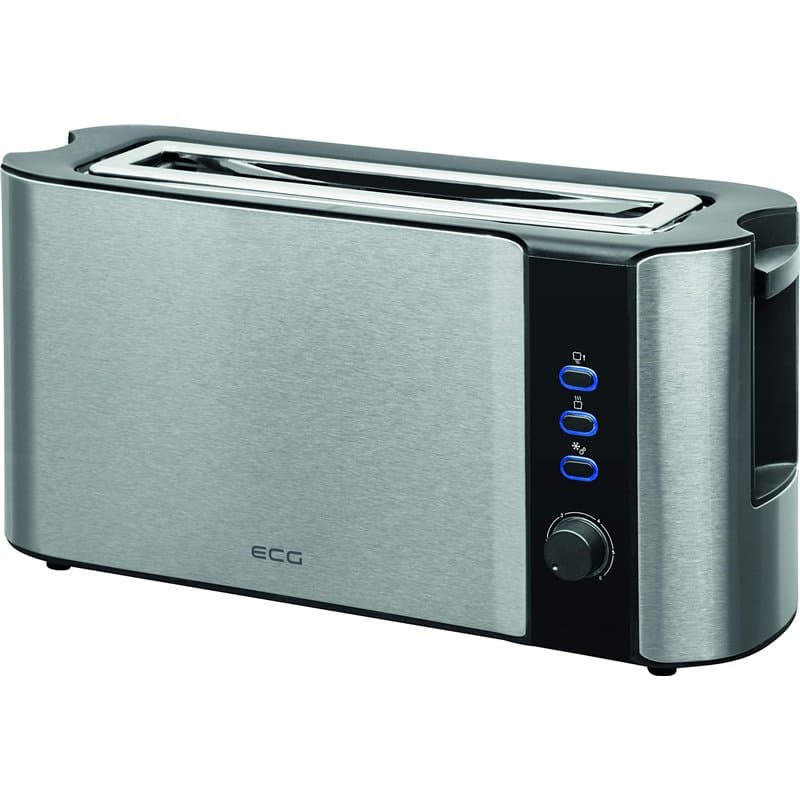 ECG St 10630 SS Grille-Pain, Acier Inoxydable, Noir/Argent