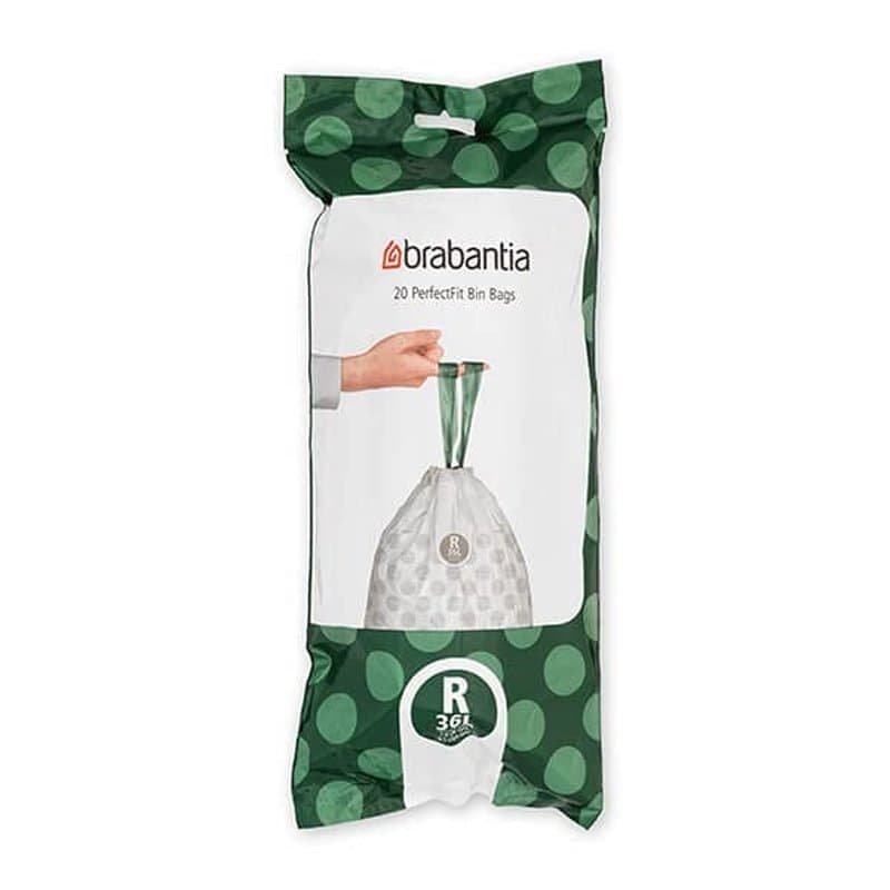 Brabantia PerfectFit Sacs 36L - 20 pièces par Rouleau, Sacs Poubelle, Plastique, 36L