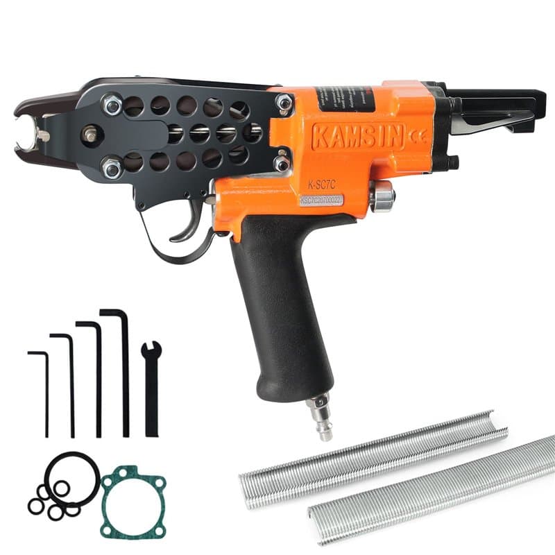 K-SC7C Pistolet pneumatique à anneaux de porc de calibre 15 Agrafeuse pneumatique à anneaux de porc de diamètre de 4,8 mm et de