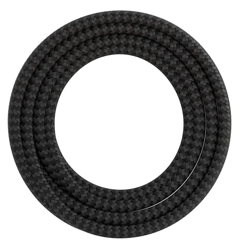 Calex 60 W 250 V - Cordon enroulé en tissu - Noir/gris - 3 m de long