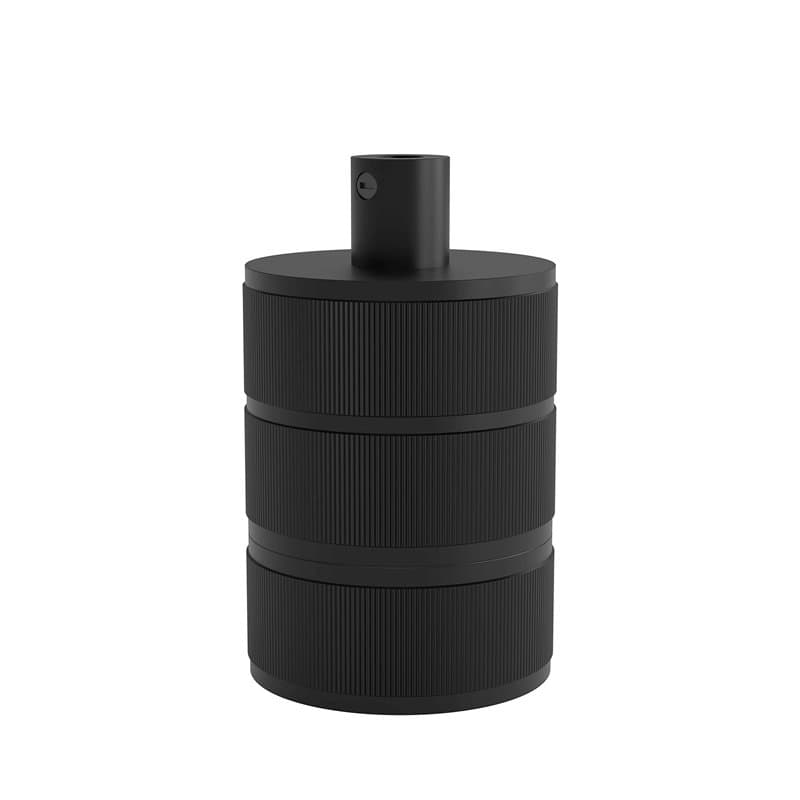 Calex 60 W 250 V E27 Support de lampe en aluminium à 3 anneaux Noir mat 48 mm