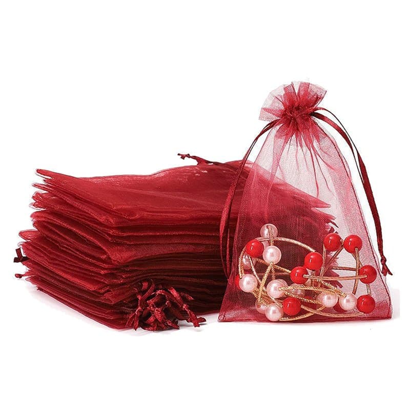 100 pièces Sachet Organza, 9x12 cm Sac en Organza Gift Bags, Sachet Bonbon Sac à Bijoux Sac de Rangement Pochette Cadeau Sac Cad