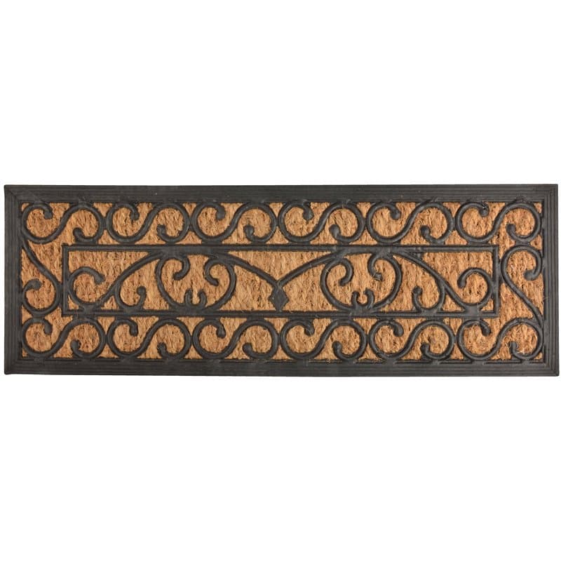 Esschert 's Design RB168 Paillasson en Caoutchouc et Fibre de Coco Noir/Marron 75 x 25 cm