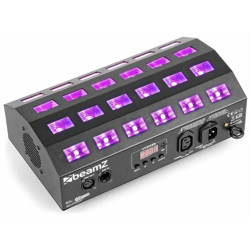 BeamZ Strobe LED UV BUV463-24 LED UV, Puissance 3 Watts, Mode DMX 7 Canaux ou Mode Auto, Shows Préprogrammés, Mode Audio, Idéal