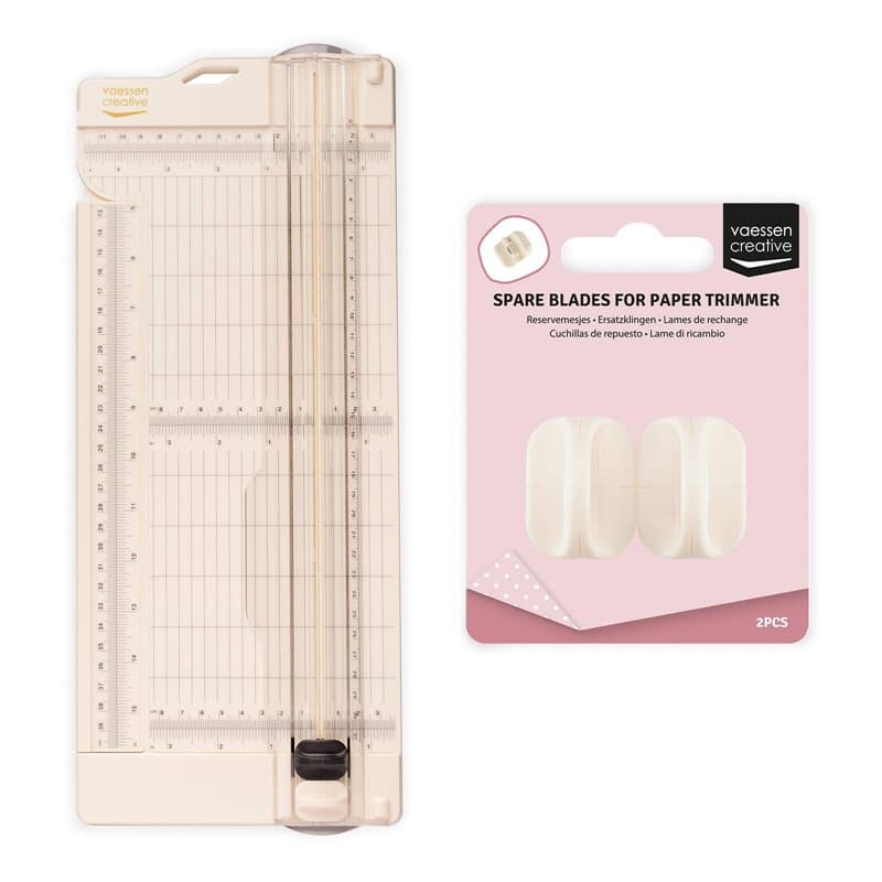 Vaessen Creative Massicot avec Plioir de 11,4 x 30,5 cm – Coupe-Papier et Plaque de Rainurage 2-en-1 Ivoire pour Scrapbooking, C
