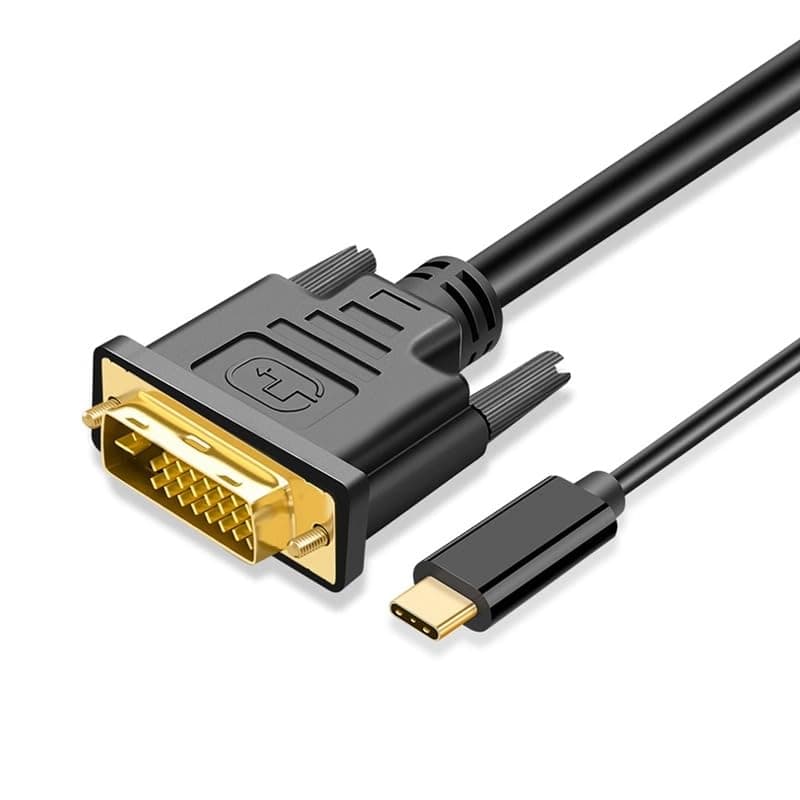 MMOBIEL Adaptateur de Câble USB-C vers DVI - USB-C Mâle vers DVI-D Mâle Dual Link Compatible avec MacBook, iPad, Dell XPS - Câbl