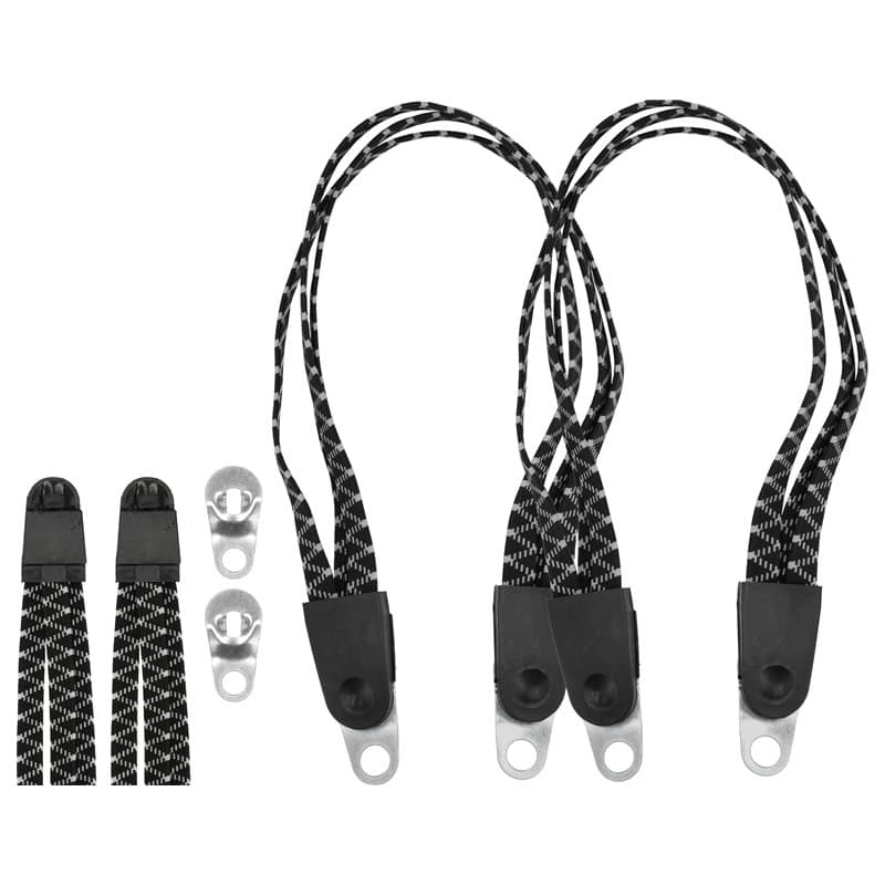 Reliures rapides robustes pour vélo avec crochets en métal I 2 pièces noir élastique, 3 cm de largeur, 55 cm de longueur, 120g I