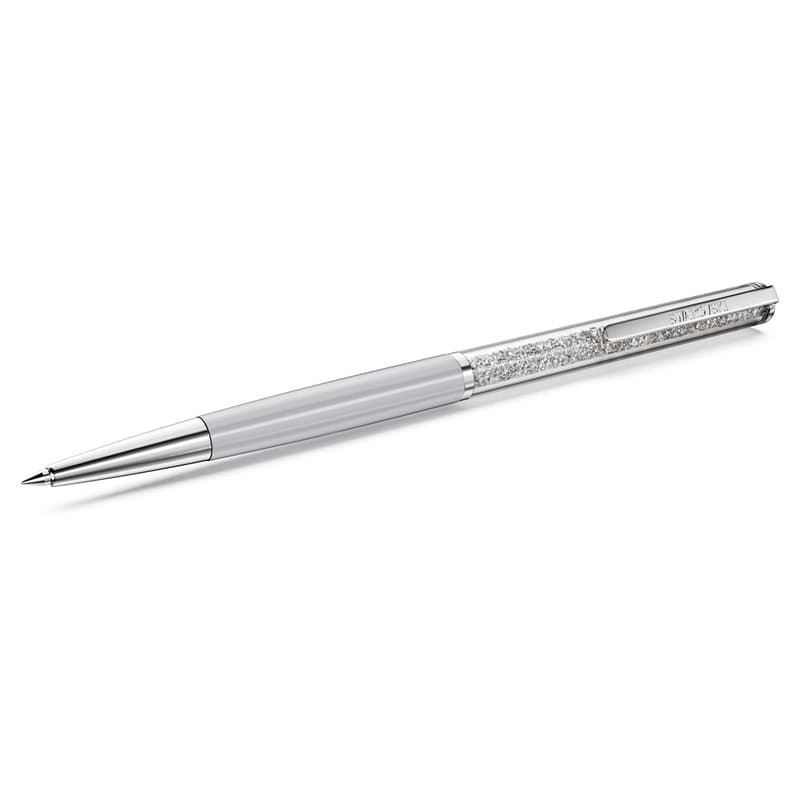Swarovski Stylo à Bille Crystalline Silk, Blanc, Laqué Blanc, Chromé