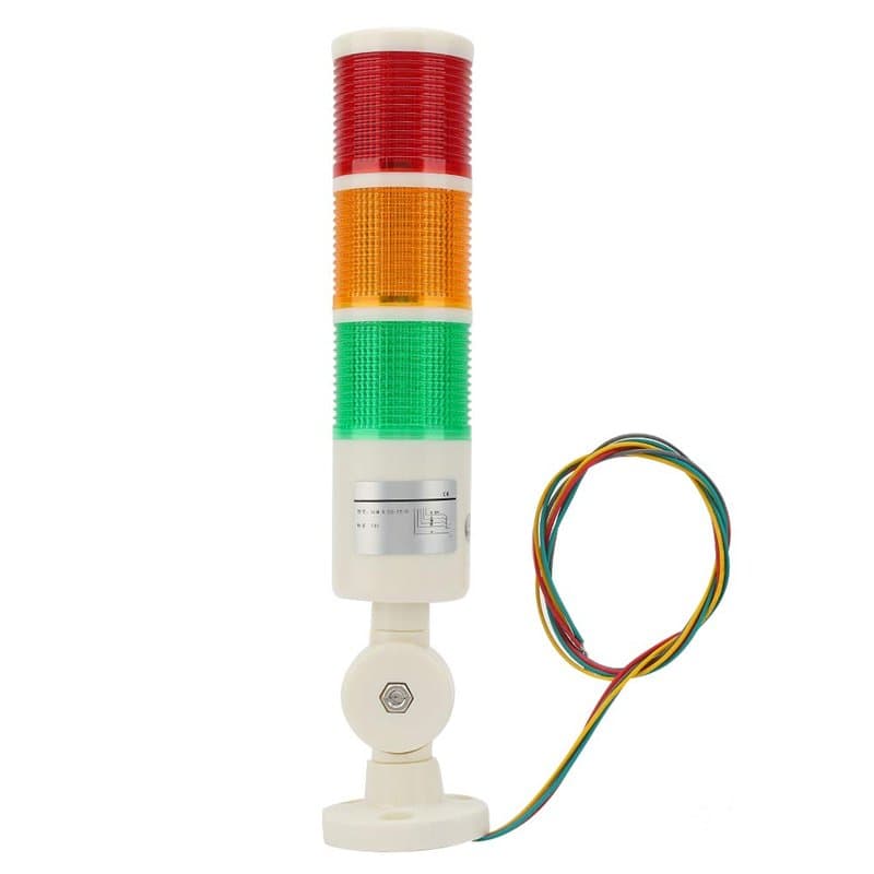 Telituny Tour ronde lumière industrielle lumière chauffante indicateur de machine 3 couches LED tour de signalisation pliable lu