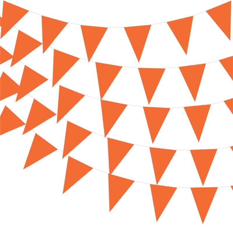 Guirlande de fanions orange double face en tissu de 31 m pour Halloween, Thanksgiving, automne, automne, décorations de fête, dr