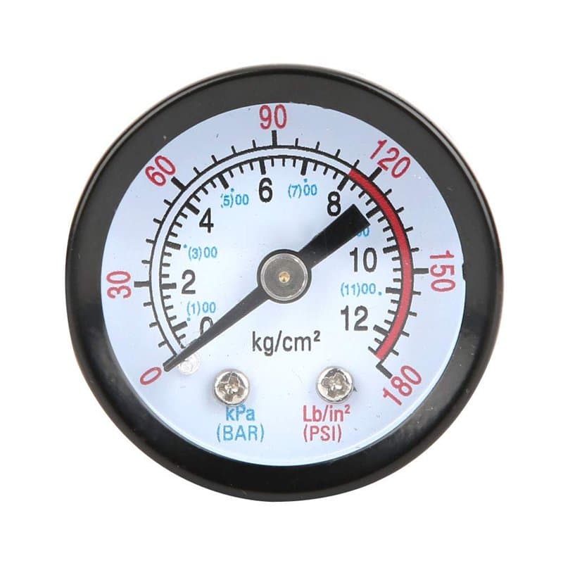 fasient1 Jauge de Pression de pièces de compresseur d'air, manomètre Rond 0-180 PSI, Compteur de Mesure de Pression d'instrument
