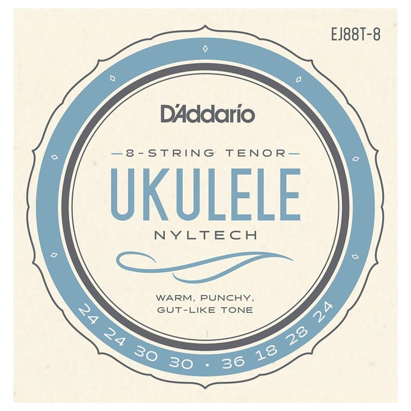 D'Addario Cordes pour ukulélé EJ88T-8 Nyltech, 8 cordes ténor