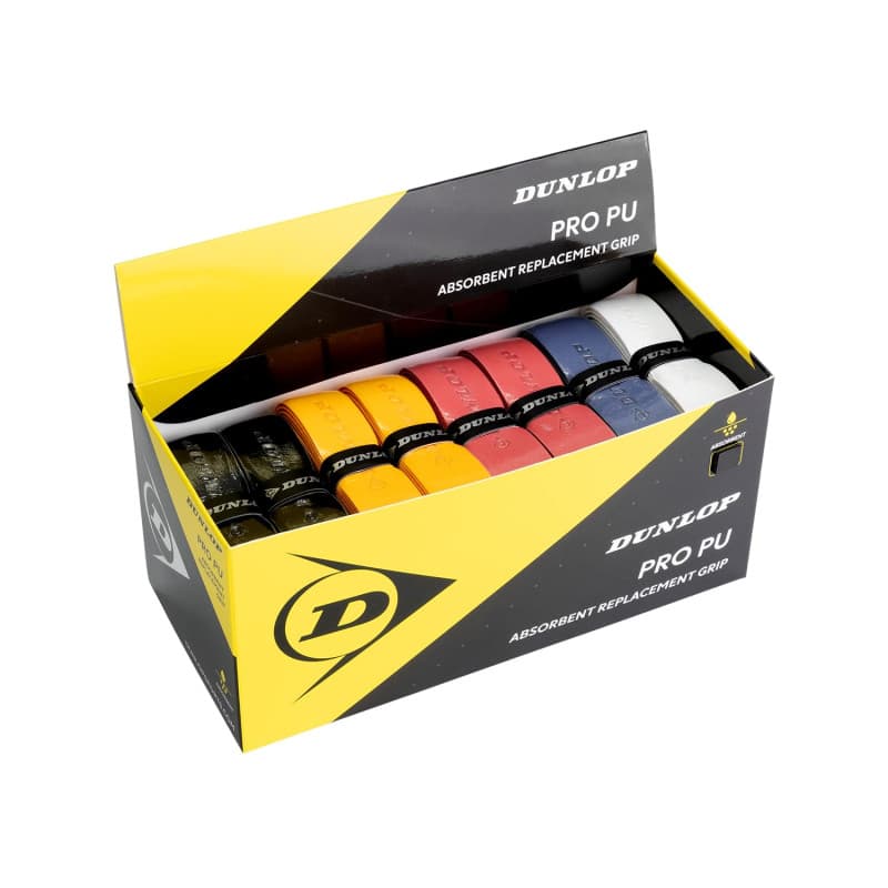 Dunlop Poignée de Rechange Pro PU Squash, Multicolore, 24 Pièces