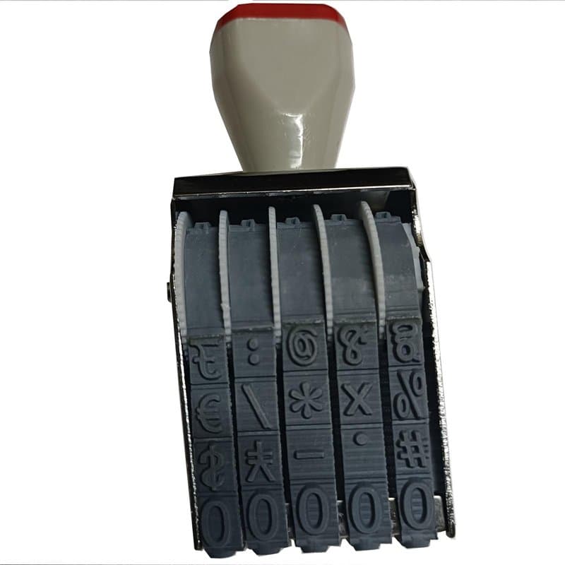 WANLIAN 5 Chiffres Numéro Tampon Bureau,Format d'impression 35 x 7 mm en caoutchouc bandes 0–9 Chiffres bureau numéroteur automa