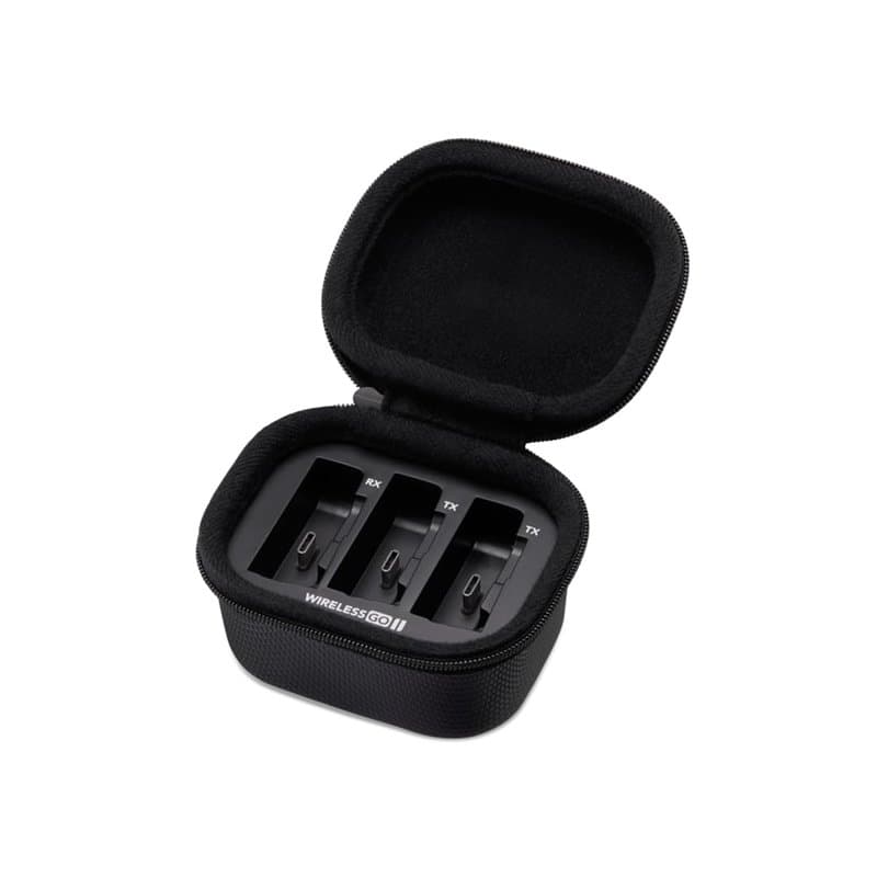 RØDE Étui de charge pour le Wireless GO II avec deux recharges complètes, boîtier robuste et système de fermeture éclair