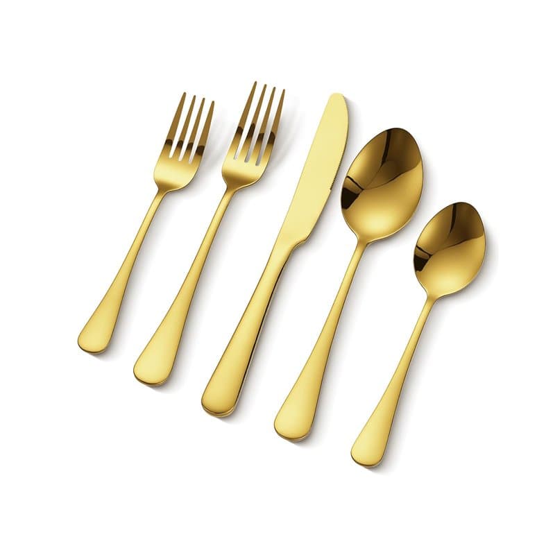 VEVOR Ménagère 100 pièces, couverts en acier inoxydable de qualité alimentaire, finition miroir, lavables au lave-vaisselle, ave
