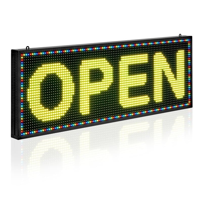 VEVOR Enseigne Lumineuse LED Programmable 99x35 cm, Panneau d’Affichage Numérique Couleur Pleine P10, GIF à Motifs de Texte Pers