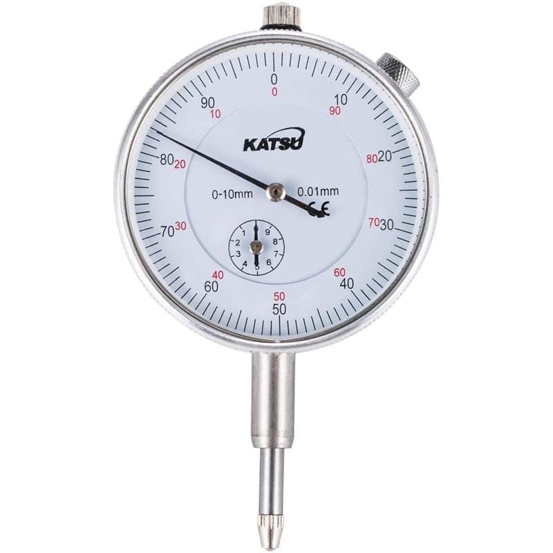 KATSU Jauge d'indicateur de Test de Cadran 0-10 mm, Précision de 0,01 mm Indicateur de Cadran de Machiniste de Voyage Métrique d