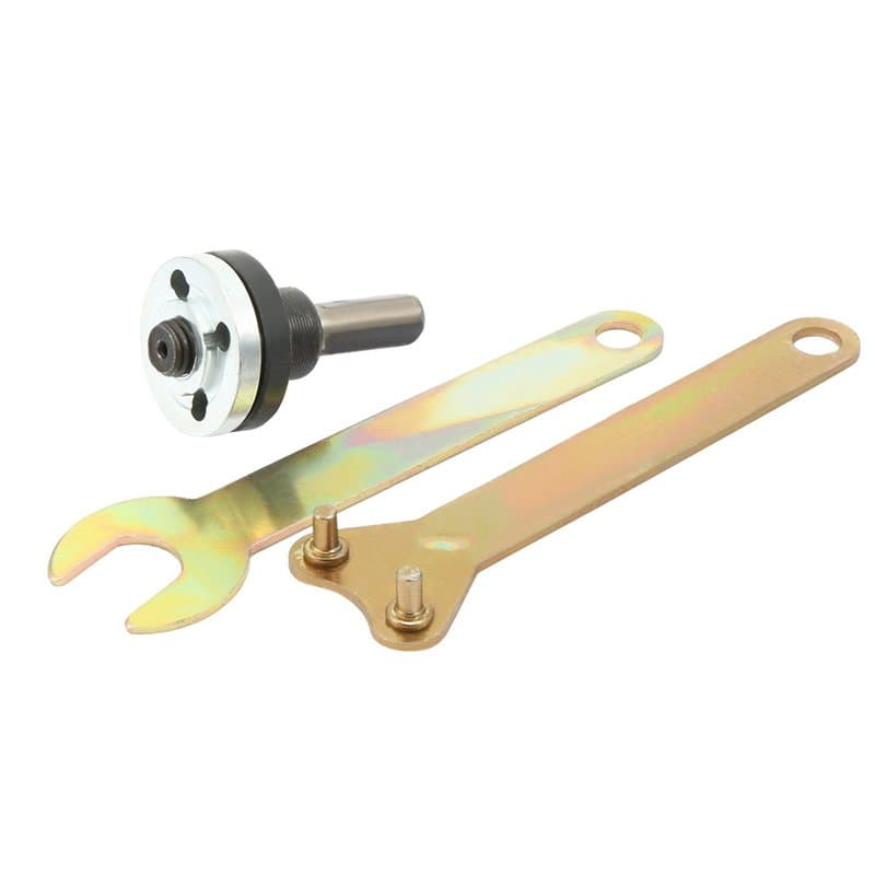 sourcing map Perceuse 10 mm 3/8" Adaptateur de mandrin support de disquee pour meuleuse d'angle 2 Ensembles de clés 3 en 1