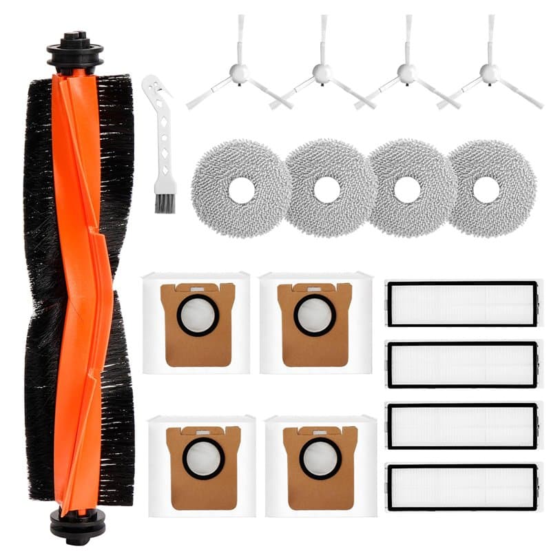 Accessoires de Rechange Compatibles avec Xiaomi X20+ Robot Aspirateur, Pièces de Rechange 1 Brosse Principale 4 Chiffons 4 Filtr