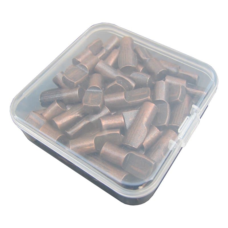 Lot de 60 taquets plats de 6 mm, pour support d’étagères de bibliothèques et armoires, dans une boîte de rangement