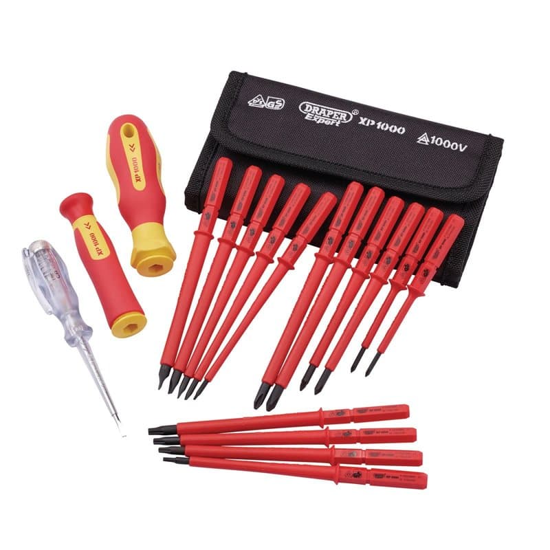 Draper 5776 Lot de 18 tournevis isolés interchangeables