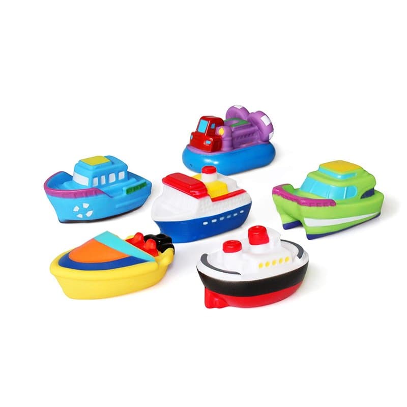 Jouets Bain Bebe(6PCS),Jouets pour Le Bain-Bateau,Jouets flottants de Bain Doux, Jouets d'eau d'apprentissage de Bathtub et Joue