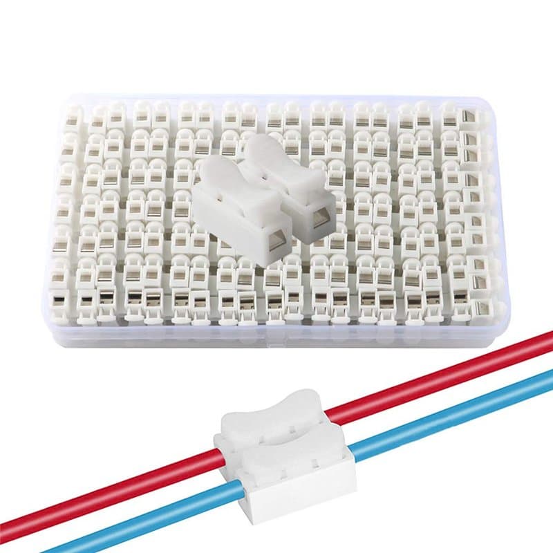 QitinDasen 68Pcs CH2 Connecteur Ressort Rapide, Bornier Connexion Rapide, Connecteur Fils Printemps, Connecteur Ressort Serre-Fi