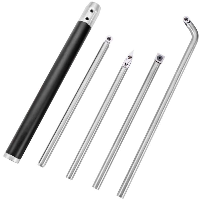VEVOR Ciseaux 5 pcs Ensemble de Burin, Outil de Tournage en Bois de carbure, pour découper des rainures en V/Faire des Courbes e
