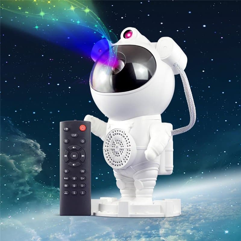 MAKTUL Astronaute Projecteur Galaxie Étoile, Veilleuse Enfant Lampe 8 Modes, Haut-Parleur Bluetooth Musique, Télécommande, Décor