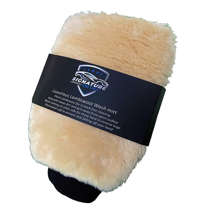 Topteck Signature Gant de Lavage Auto en Laine d'agneau Luxueux Signature Gant de Lavage en Laine d'agneau, Eponge Voiture - kit