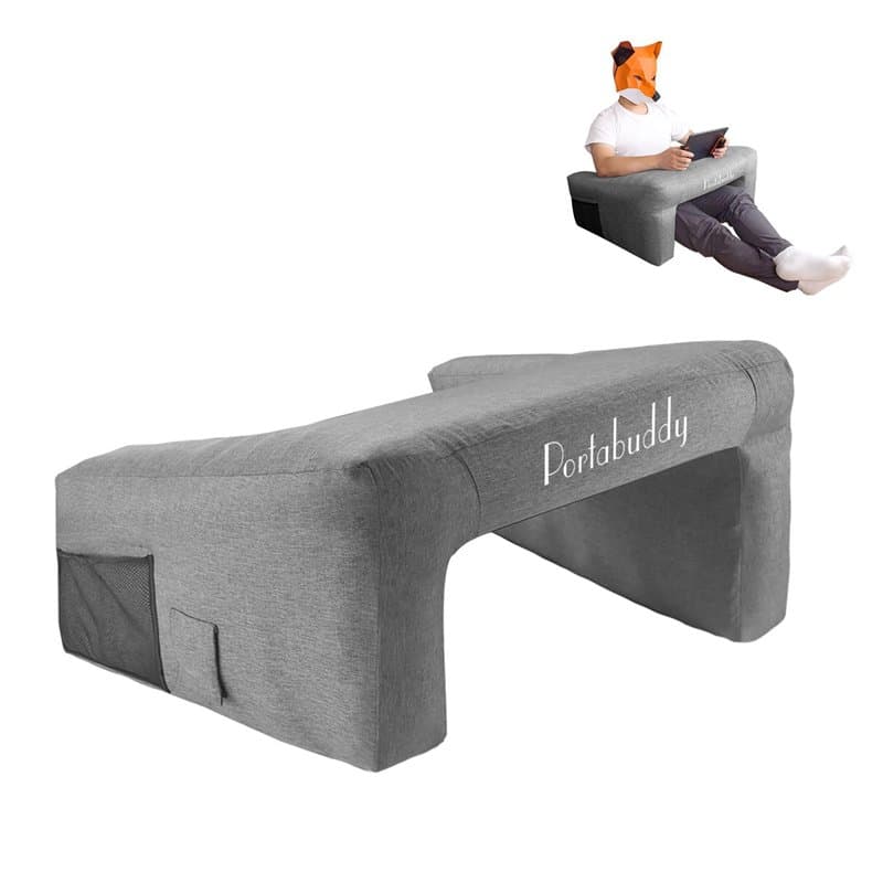 Portabuddy Table gonflable pour ordinateur portable, pour gaming, coussin de lecture portable, design surround avec repose-bras