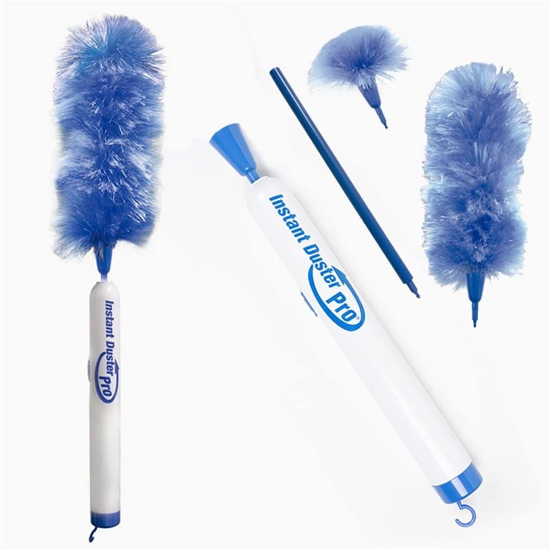 Plumeau Électrique Instant Duster Pro Original, comme vu à la TV, Plumeau Poussiere avec Manche Extensible, Brosse de Nettoyage