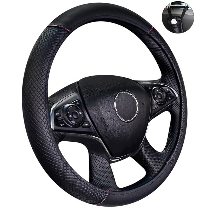 Zawaer Couvre Volant Voiture, Universelle Housse 37-39CM, Antidérapant, Respirant, Fibre de Carbone, élastique Professionnel Cui