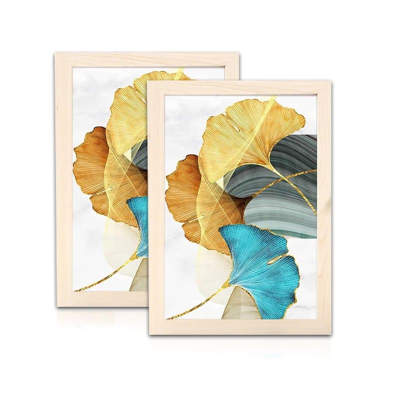 SNSYGN Cadres Photo, Lot de 2 Cadre A4 Bois Cadre Pour Puzzle Format A4, 20 x 25 cm, Couleur Logge, Cadre Fin, Pour Photos, Affi