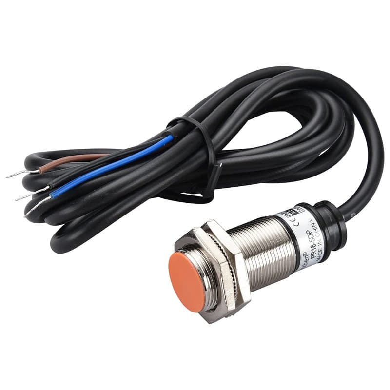 Heschen Capteur de proximité inductif PR18-5DP Type cylindrique, détection de 5 mm, M18 rond, 12-24 VDC 3 fils, blindé, PNP, NO