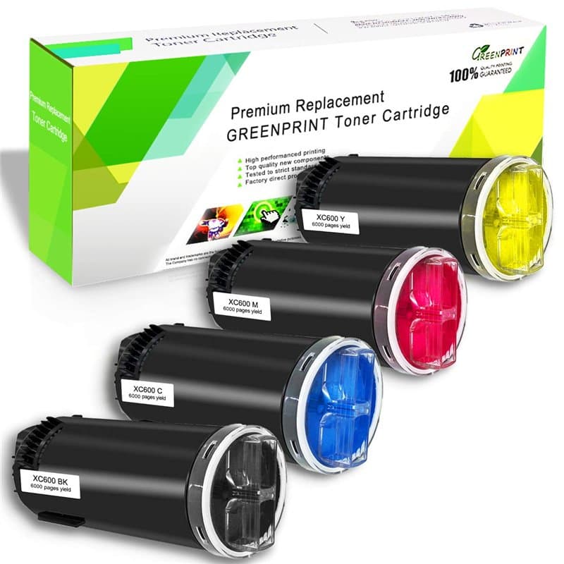 GREENPRINT Cartouche de Toner pour Xerox Compatible C600 C605 Capacité Standard 4 Couleurs 6000 Pages pour Noir Cyan Jaune Magen
