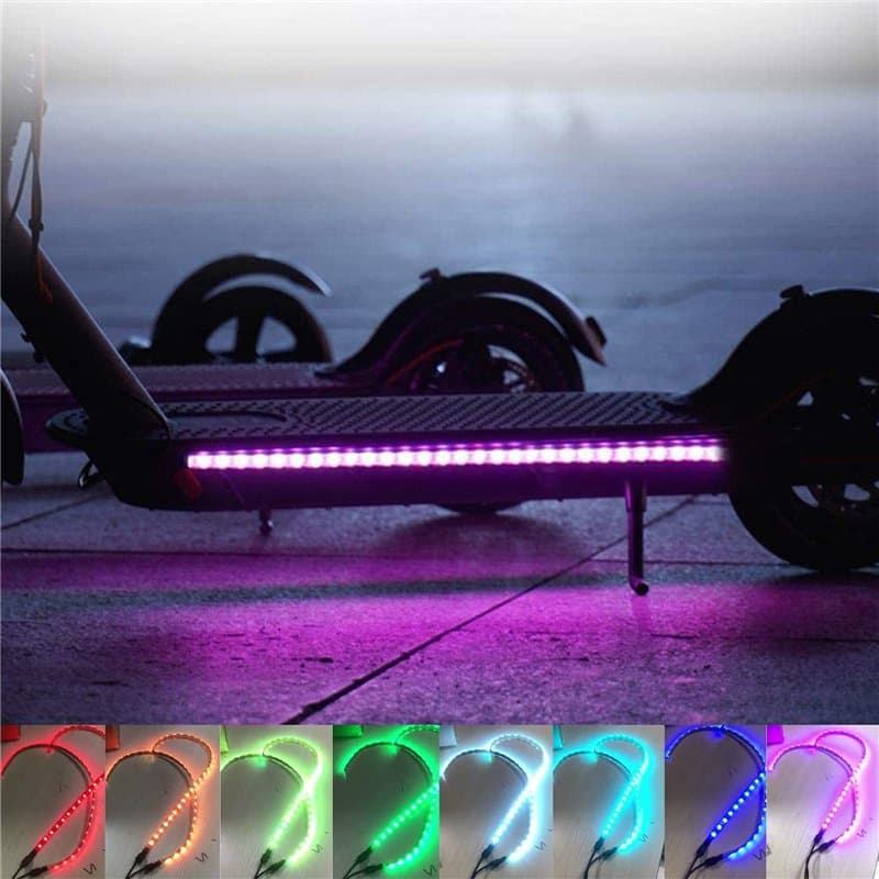 MotuTech Bande LED Lumineuse pour Xiaomi M365 M365 Pro 1S Essential Lumière décorative d'Alarme Veilleuse Aveuglante Multi-Coule